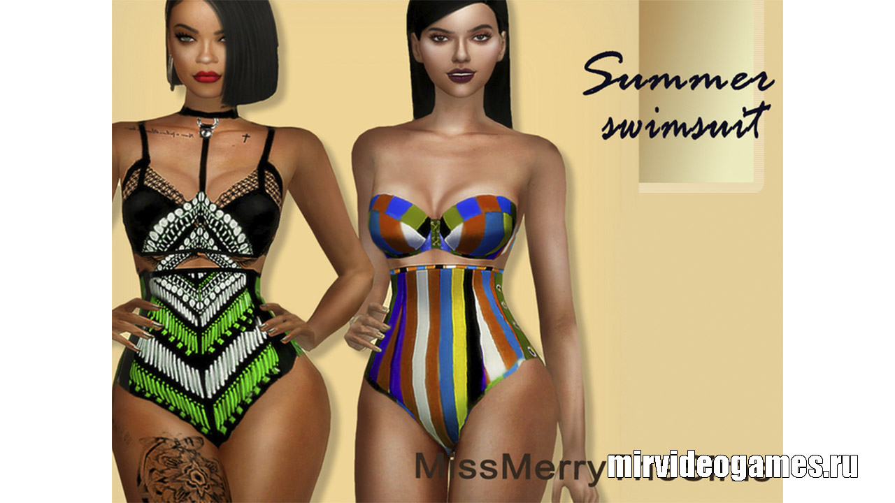 Купальники Summer от Maria MissMerry для The Sims 4