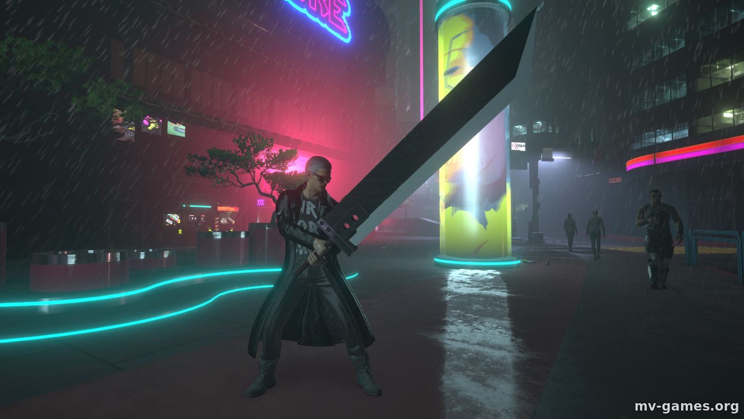 Мод Меч из игры Final Fantasy 7 для Cyberpunk 2077