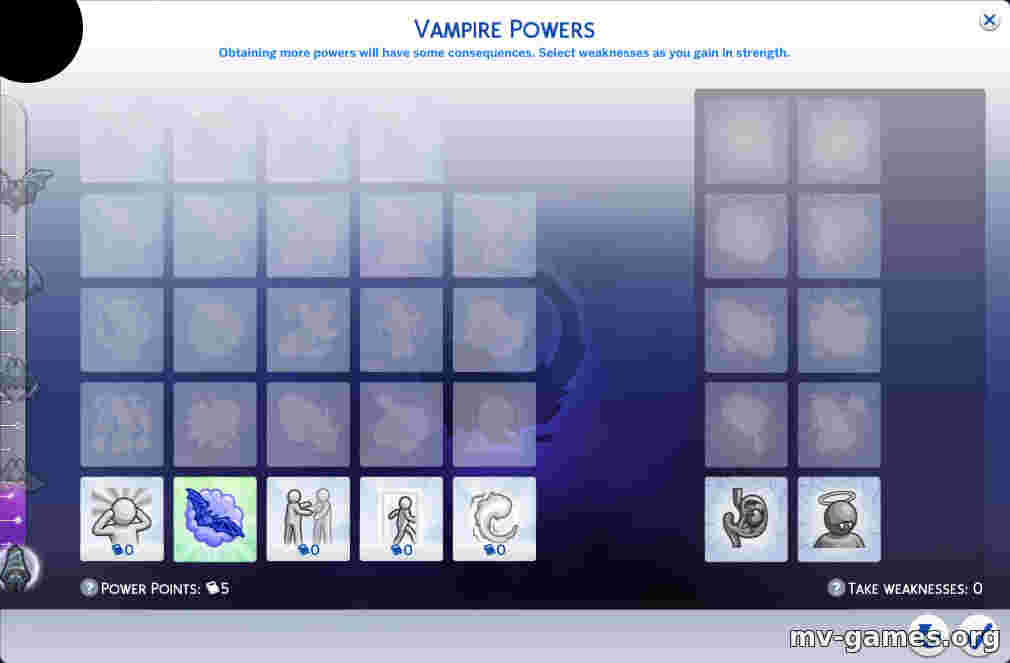 Бесплатные перки вампира для The Sims 4