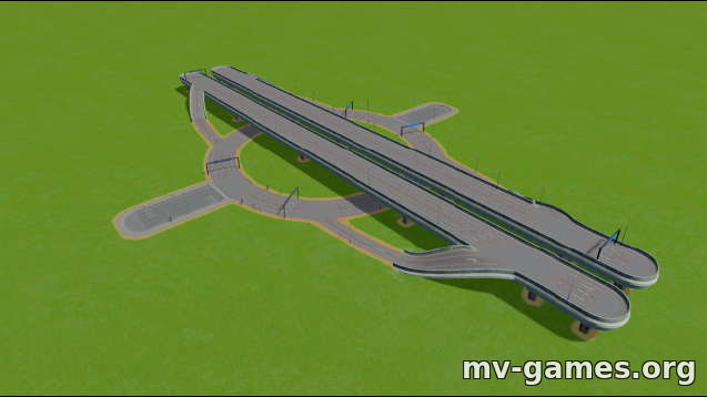 Highway-6 Lane Roundabout для Cities: Skylines
