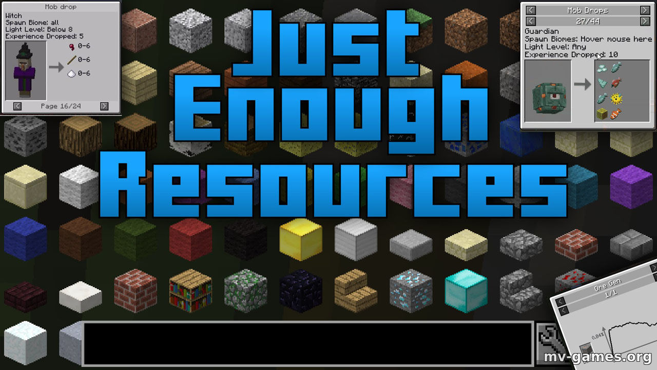 Скачать Мод Just Enough Resources для Minecraft 1.16.5 Бесплатно