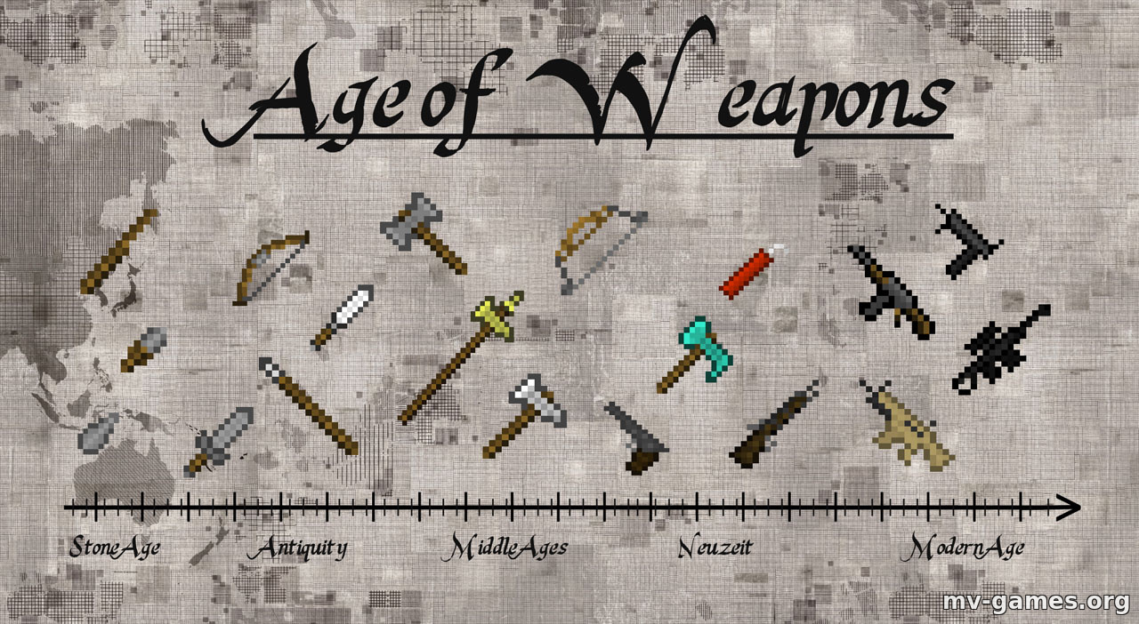 Скачать Мод Age of Weapons для Minecraft 1.18.2 Бесплатно