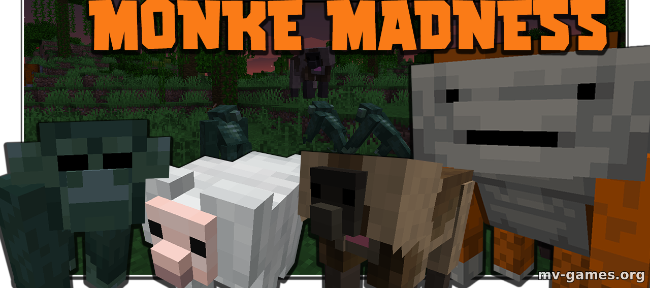 Скачать Мод Monke Madness для Minecraft 1.18.1 Бесплатно