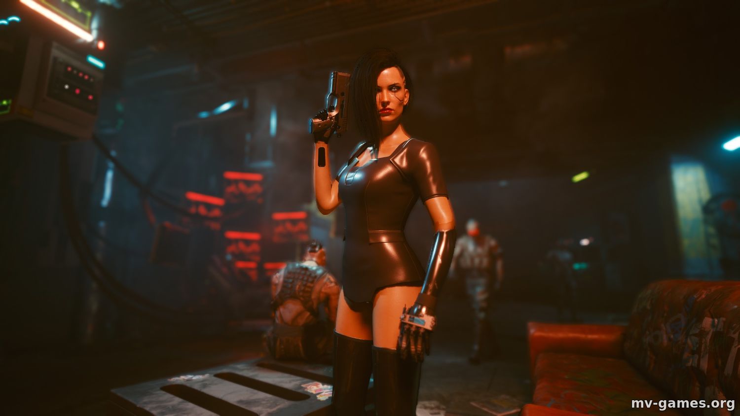 Мод Сексуальный черный костюм для Cyberpunk 2077