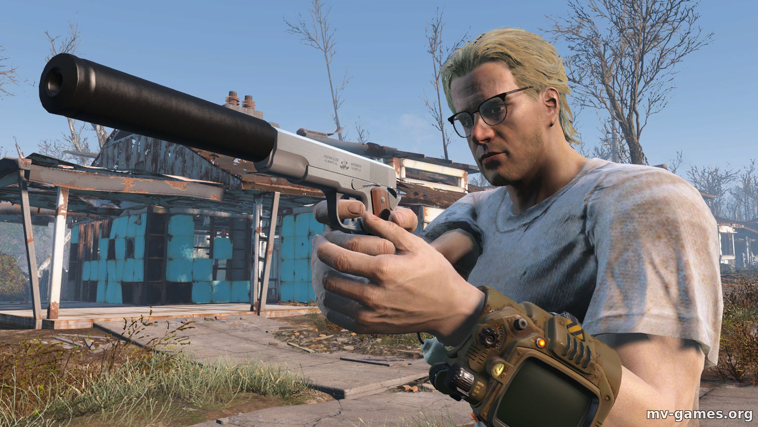Мод Пистолет из игры из Hitman для Fallout 4
