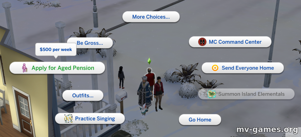 Мод Социальные пособия для The Sims 4