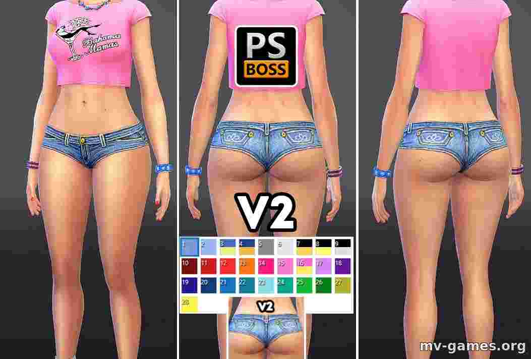 Очень короткие джинсовые шорты для The Sims 4