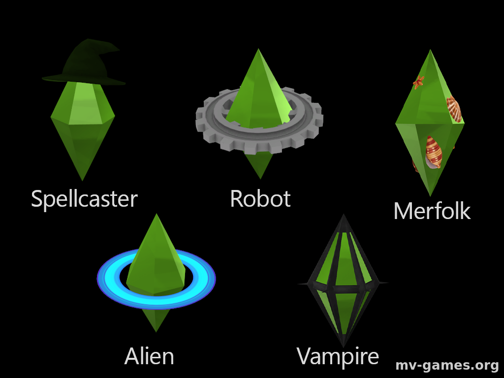 Оккультный кристалл над героями для The Sims 4