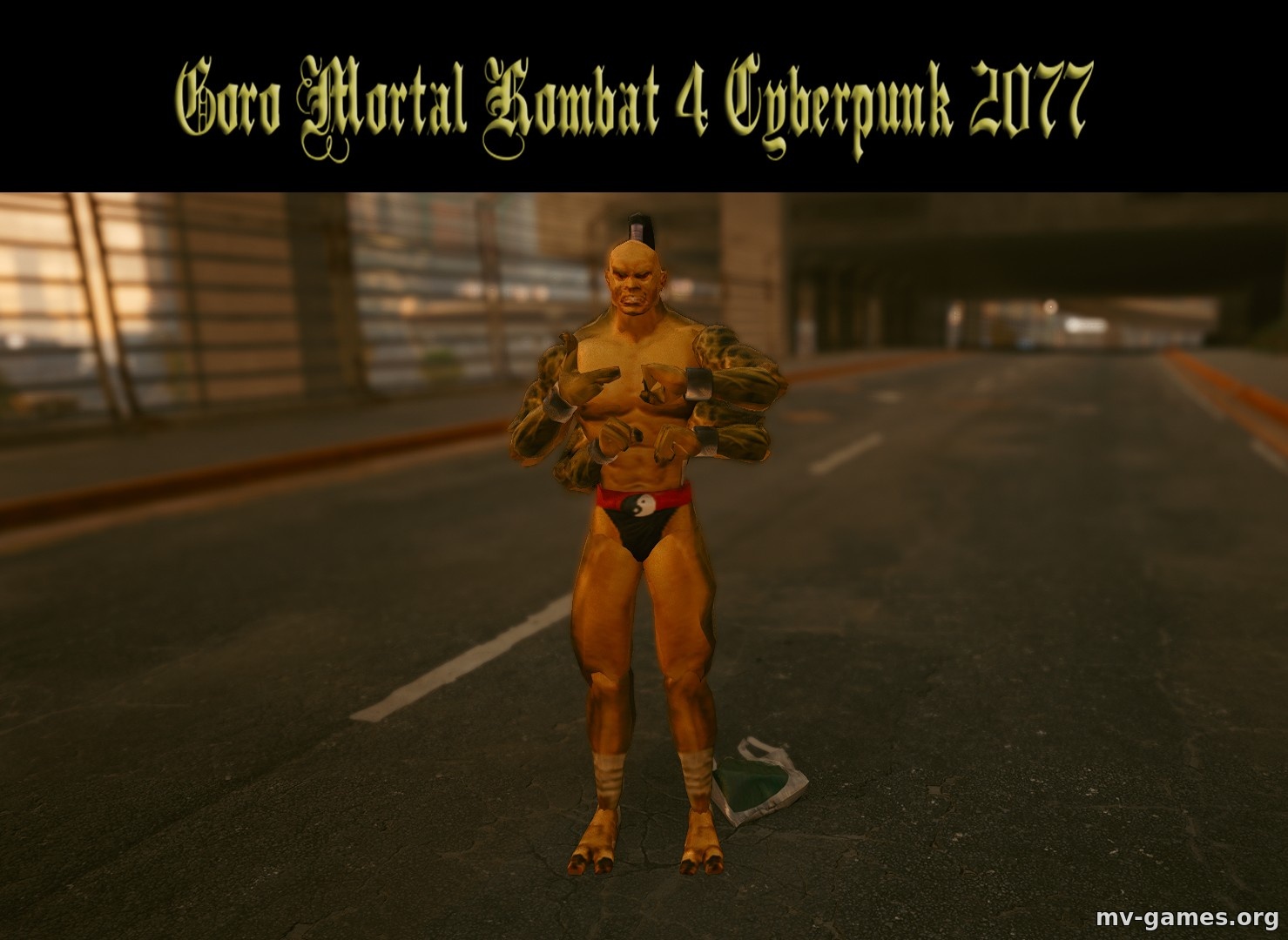 Мод Горо из игры Mortal Kombat 4 для Cyberpunk 2077