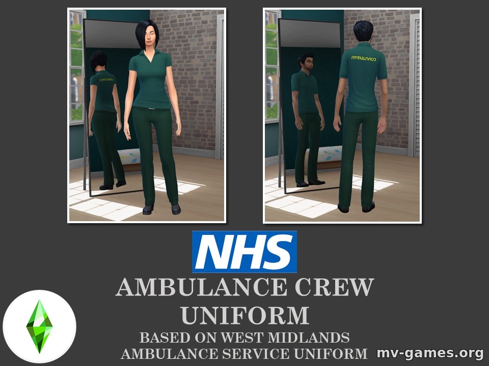 Костюм медика для The Sims 4