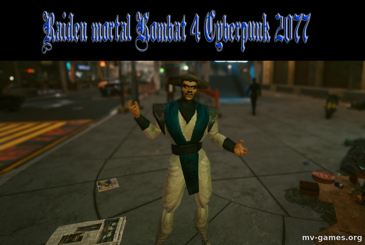 Мод Рэйден из игры Mortal Kombat 1996 года для Cyberpunk 2077