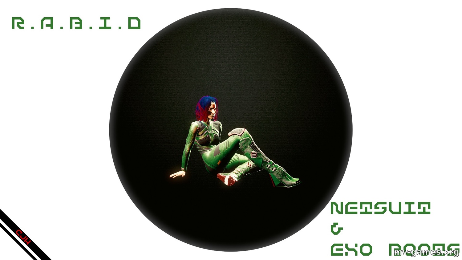 Мод Зеленый костюм нетраннера для Cyberpunk 2077