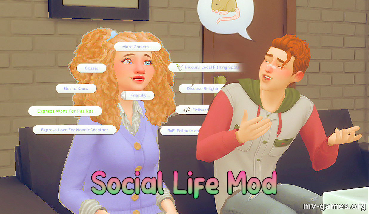 Мод социальная жизнь для The Sims 4