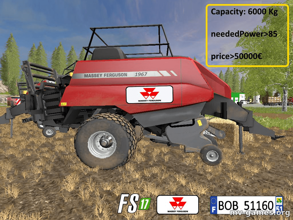 Мод Тюкоподборщик MF1967 V2.0 для Farming Simulator 2017