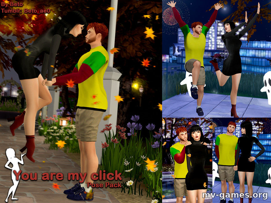 Пак поз You are my click от Beto_ae0 для The Sims 4