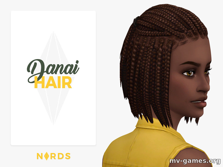 Прическа Danai от Nords для The Sims 4