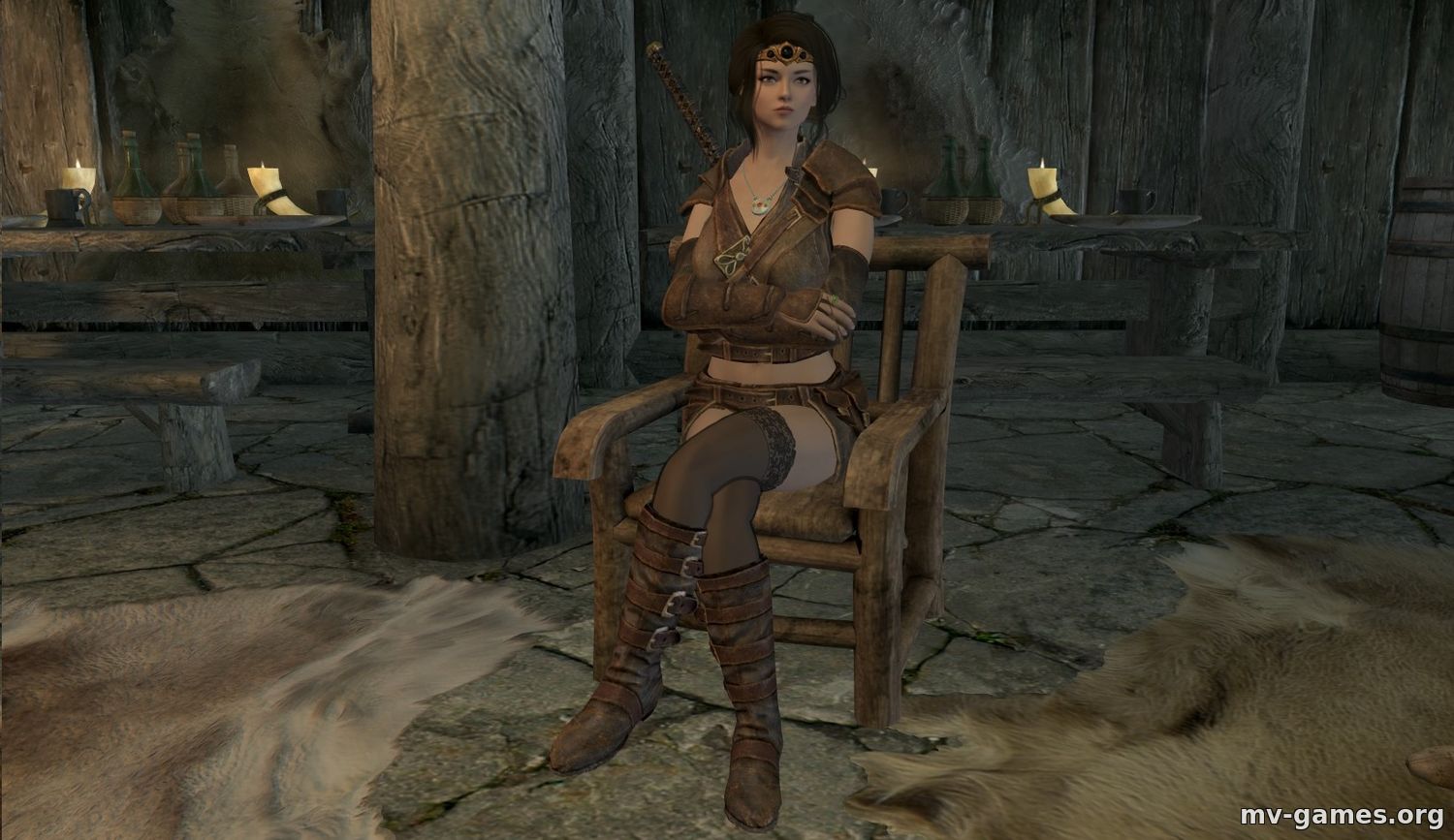 Мод Female Sitting Animation Replacer для Skyrim