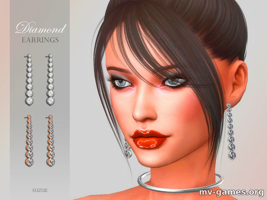 Серьги Diamond от Suzue для The Sims 3