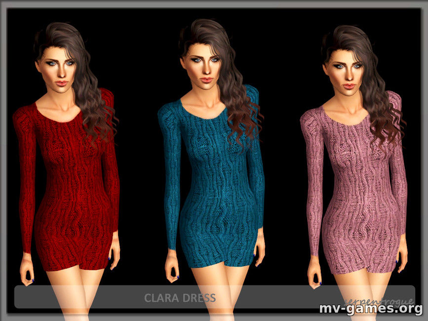 Платье Clara от Serpentrogue для The Sims 3