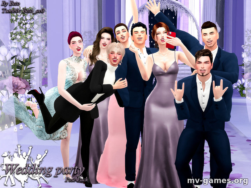 Пак поз Wedding party от Beto_ae0 для The Sims 4