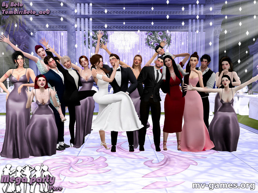 Пак поз Mega party от Beto_ae0 для The Sims 4
