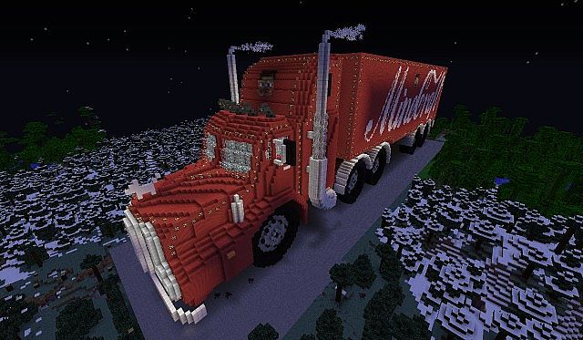 Скачать Огромный грузовик coca cola + дом - Minecraft Бесплатно