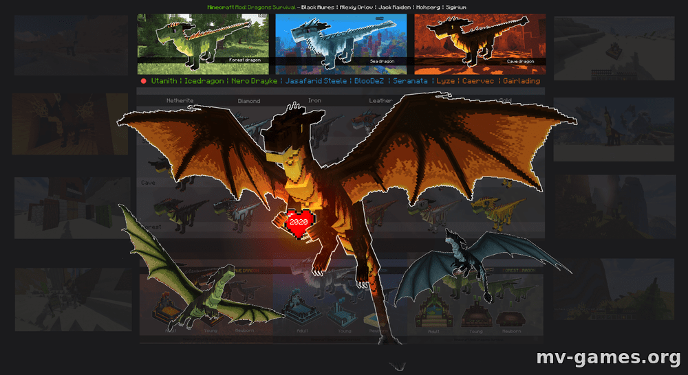 Мод Dragons Survival для Minecraft 1.16.5.