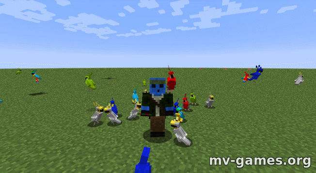 Мод Party Parrots для Minecraft 1.18