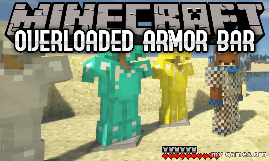 Мод Overloaded Armor Bar для Minecraft 1.18.1