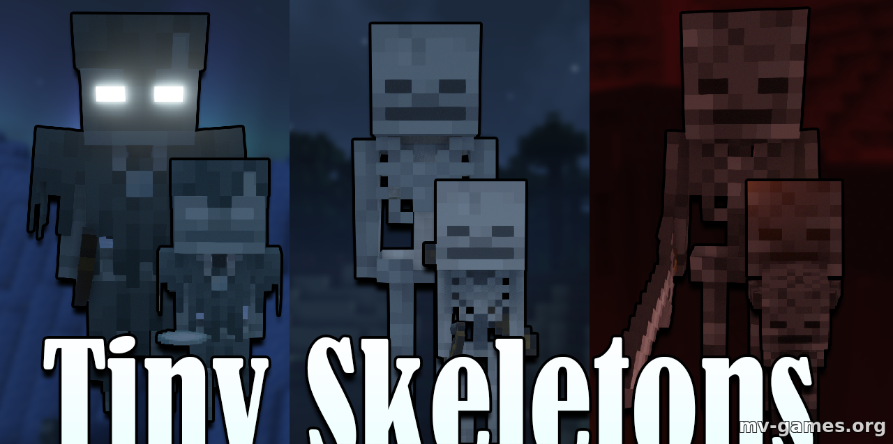 Мод Tiny Skeletons для Minecraft 1.18.2